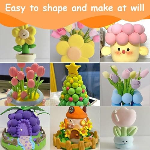 AUAUY Air Dry Clay, 60Pcs Ultra Light Modeling Clay with 6 Sculpting Tools | DIY Creative Magic Clay, No-Toxic Modeling Clay & Dough, Arts and Crafts Kits for Boys Girls, Best Gifts for Kids thumbnail 6