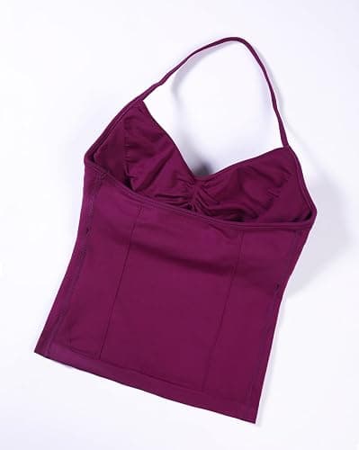 AUROLA Influence Longline Strappy Workout Halter Tops for Women,Removable Cups Padded Bras Impact Gym Yoga Sleeveless Top thumbnail 5