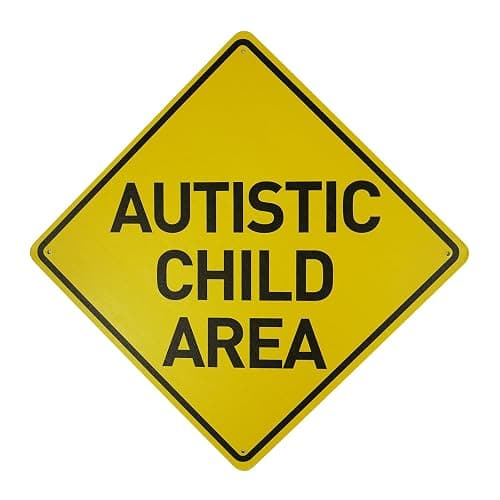 BTHUKO Autistic Child Area Heavy Duty Aluminum Warning Sign 12" X 12" - Image 1