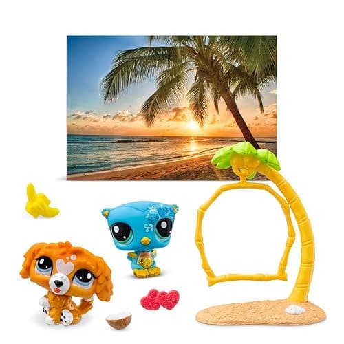 BANDAI Littlest Pet Shop Petfluencer Sunset Pals Petfluencer Set Contains 2 LPS Mini Pet Toys 4 Accessories 1 Backdrop 1 Collector Card and 1 Virtual Code Collectable Toys for Girls and Boys thumbnail 3