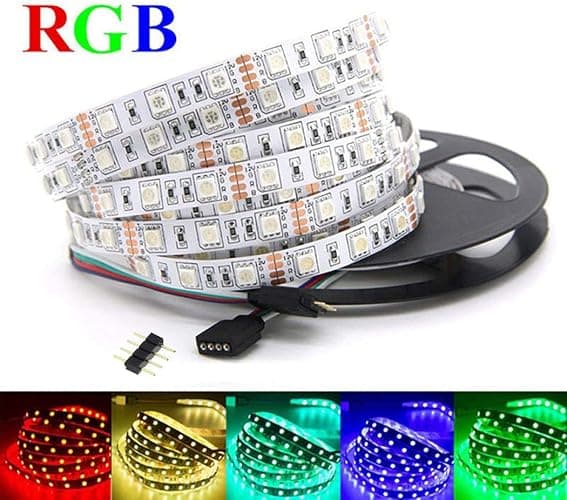 econoLED 12V Flexible SMD 5050 RGB LED Strip Lights, LED Tape, Multi-Colors, 300 LEDs, Non-Waterproof, Light Strips, Color Changing, Pack of 16.4ft/5m Strips thumbnail 5