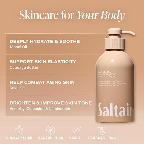 Saltair Body Wash, Signature Scents 2-Pack. Moisturizing Body Cleanser with Monoi Oil and Cupuacu Butter. Luxury Shower Gel for Women and Men. Vegan, Cruelty-Free, Paraben-Free. 2x 17oz Pump Bottles thumbnail 4