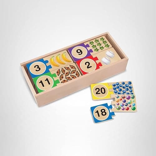 Melissa & Doug Self-Correcting Wooden Number Puzzles with Storage Box (40 pcs) thumbnail 10