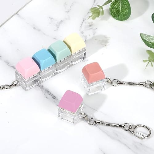 Axlksia Keyboard Fidget Toy, Fidget Clicker Keyboard Fidget Keychain, Button Fidget Gifts for Adults to Relieve Stress and Pass Time (Style B) thumbnail 6
