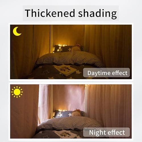 Dorm Home Bunk Bed Curtain Cloth Solid Thicken Bed Canopy Students Privacy Bed Shading Curtain Tent Lightproof Breathable Blackout Bedding Canopy Spread Curtain Bed Tent Drape for Dorm College Home thumbnail 7