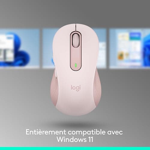 Logitech Signature M650 Souris sans fil - Pour Mains de Petites & Moyennes Tailles, Pile 2 ans, Clics Silencieux, Boutons de Côtés Programmables, Bluetooth, PC/Mac/Multi-Device/Chromebook - Rose thumbnail 4