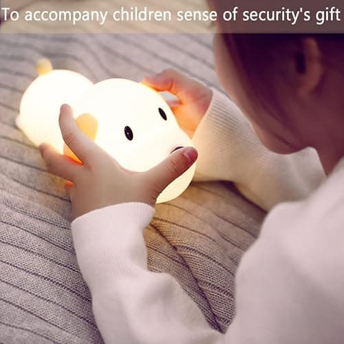 HAPPYBAG Kids Night Light,Cute Soft Silicone Dog Lamp Dimmable Nursery Portable Puppy Kawaii Lamps,Bedside Lamp for Baby and Toddler,Boy Girls thumbnail 2