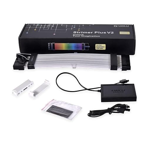 Lian Li Strimer Plus V2 24 Pin (PW24-PV2) - Addressable RGB Power Extension Cable (Strimer L-Connect 3.0 Controller Included) - for Motherboard Connector, PW24-PV2 Black thumbnail 9