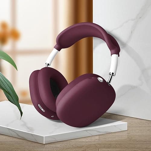 Filoto Case for Airpods Max Headphones,Ear Pad Case Cover/Ear Cups Co ver/Headband for AirPods Max(USB-C/Lightning)(2024/2020),Silicone for Apple Airpod Max,Accessories Cases(Burgundy) thumbnail 7