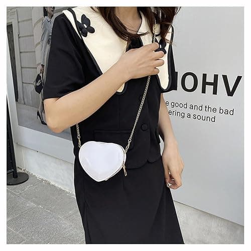 Canpto Girls Crossbody Purse Cute Heart-shaped Shoulder Kid Bag Lacquer Leather Princess Bag for Little Girls thumbnail 3
