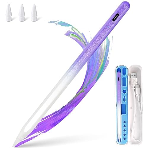 Stylus Pen for iPad Apple: Fast Charge for iPad Pencil Apple Pen with Palm Rejection Tilt Sensitivity - Pen for iPad 10/9/8/7/6, iPad Pro 12.9"/11"/13" M4, iPad Mini 6/5, iPad Air 5/4/3/M2 Purple - Image 1