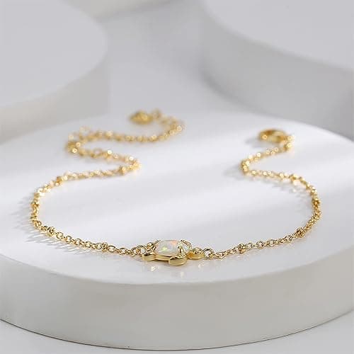 Lit Wall Gold Anklets for Women 18K Gold Plated Adjustable Summer Simple Foot Jewelry Ankle Bracelet for Women thumbnail 6