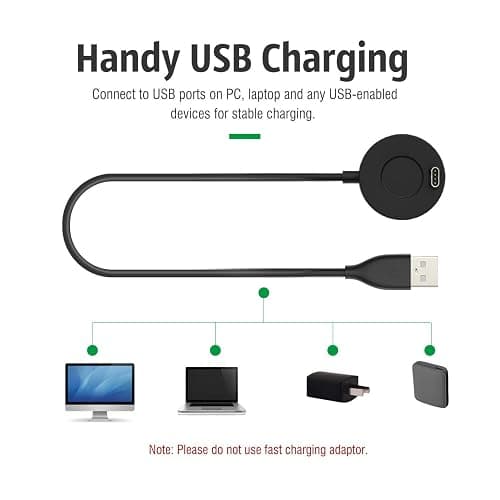 Compatible with Garmin Bounce 2/Bounce Smart Watch Charger Charging Stand, Charging Dock Station Cradle Holder with 1m USB Cable for Bounce 2 Smartwatch (2Black) thumbnail 6