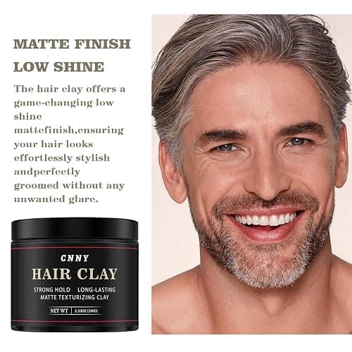 CNNY Men's Hair Styling Clay 3.53 oz, Firm Hold, Matte Finish, Hair Clay with Natural Ingredients, Add Volume & Texture, Premium Men’s Hair Type thumbnail 2