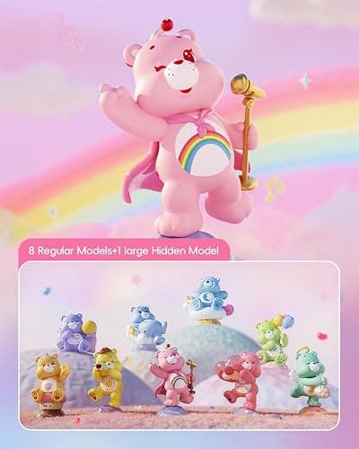 MINISO Care Bears Healing Planet Series Blind Box Soft Vinyl Toy Cute Mystery Animal Figurines, Collectible Surprise Gift Figure Model Random Design for Home Decor Birthday Gifts, Single Box thumbnail 6