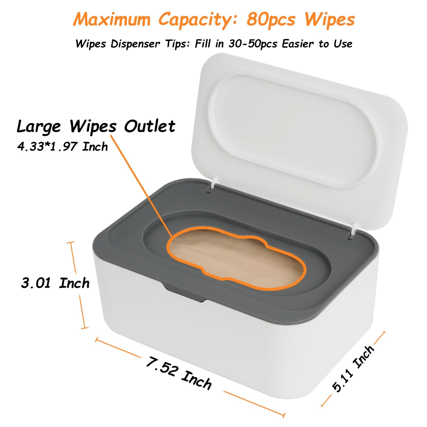 Wipes Dispenser, Wipe Holder for Baby & Adult, Seposeve Refillable Wipe Container, Keeps Wipes Clean. Non-Slip, Easy Pull Wipes Pouch Case, (Grey) thumbnail 6
