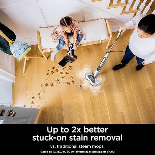 Shark Steam & Scrub with Steam Blaster Technology All-in-One Hard Floor Steam Mop with 3 Steam Modes & LED Headlights S8201, Rotator White thumbnail 2