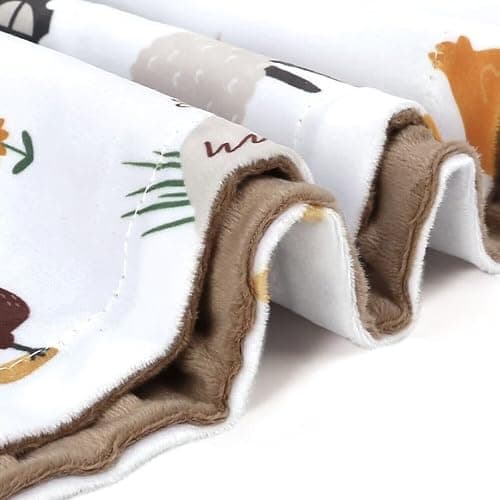 HOMRITAR Baby Blanket for Boys Soft Lightweight Minky Blanket with Double Layer Dotted Backing for Infant Toddler Nursery Crib with Cute Farm Animals Design 30 x 40 Inch thumbnail 6
