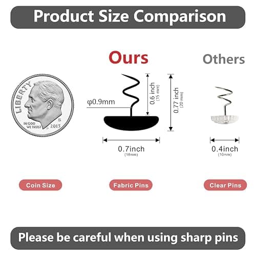 12 Colors Fabric Covered Button Twist Pins Dust Ruffle Pins- for Sofa，Upholstery，Armchair Caddies, Armrest Covers,Bed Skirts, Slipcovers, Headliners (Light Brown, 24) thumbnail 2