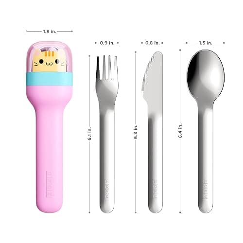 ZOKU Kids Pocket Utensil Set, Kitty - Stainless Steel Fork, Knife, and Spoon in Case - Portable Design for Travel, School, Picnics, Camping and Outdoor Home Use thumbnail 3