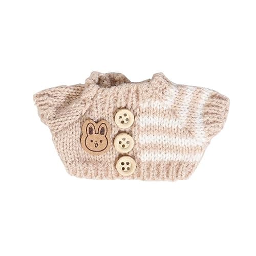 MVOHSMVO Clothes for Labubu(NO Doll), 3 Pcs Set Hat Clothes Backpack for Standing/Sitting LABUBU or Any 17cm/6.7inch Doll (White Hat/Rice Jacket/White Bag) - White Hat/Rice Jacket/White Bag thumbnail 3