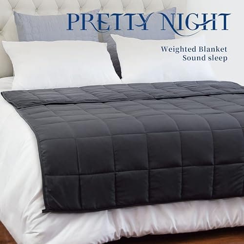 PRETTY NIGHT Weighted Blanket 18lbs Queen Size Dark Grey 60"x80" Weighted Blankets for Adults Heavy Blanket are Comfortable and Cozy thumbnail 4