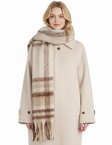 Scarf for Women Winter Warm Long Shawl Large Scarves Cold Weather Thick Blanket Scarfs Colorful Plaid thumbnail 2