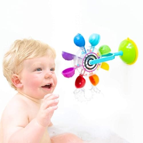 Sassy Whirling Waterfall Suction Toy for Bathtime - Stem - Ages 12+ Months, Multi thumbnail 2