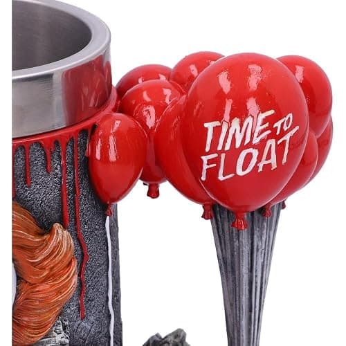 Nemesis Now IT Pennywise Clown Tankard, Hand-Painted Resin, Time to Float, Horror Movie Merchandise, Red Balloons Handle, 15.5cm thumbnail 9