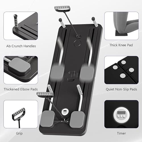 JANUA Pilates Board - Pilates Reformer Set, Multi-Purpose Foldable Pilates Reformer Board for Home, 5 in 1 Pilates Sliding Board thumbnail 4