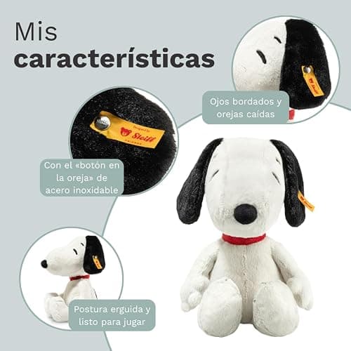 Steiff Peluche Snoopy, Peluche Adorable, para niños y niñas, bebés a Partir de 0 Meses, Friends, Peluche 30 cm, Blanco, 024702 thumbnail 4