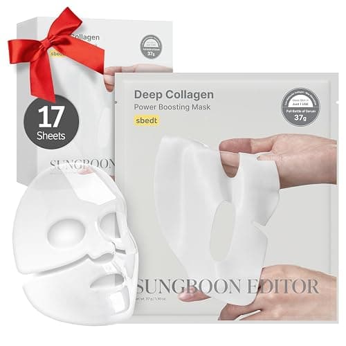 SUNGBOON EDITOR Deep Collagen Overnight mask 37gx17ea | Real Collagen 2,160,000PPB for Elasticity | TikTok Trend Items | Original Hydrating Collagen Face Mask | Korean Skin Care - Image 1