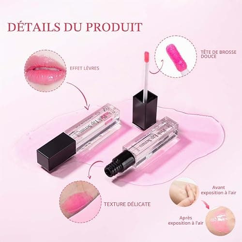 Sérum à lèvres rose, à changement de couleur, à l'huile à lèvres à changement de couleur, Pink Essence Lip Gloss, sérum à lèvres pour soin des lèvres, réparateur, réduit les lignes fines, hydratant thumbnail 5
