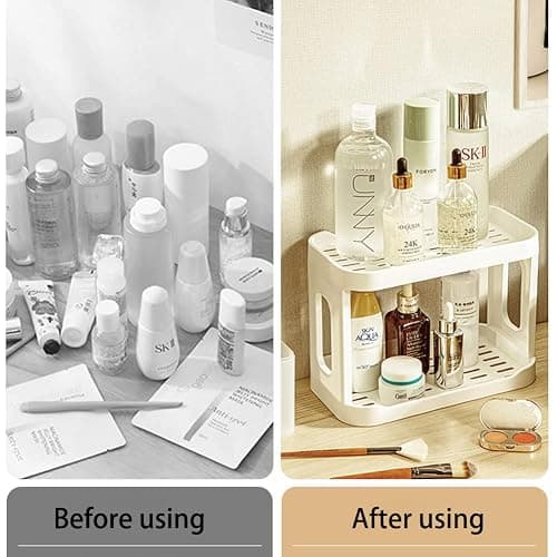 kaileyouxiangongsi 2-Tier Desk Organizers & Dispensers，Mail Holder for Office Desk Organization，Kitchen Spice Rack or Bathroom Countertop Organizer, Gift for Teachers, Classmates, and Friends,White thumbnail 5