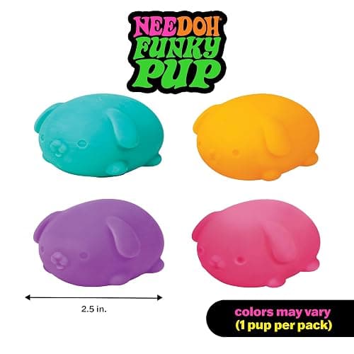 Schylling NeeDoh Funky Pups – Squishy Sensory Toy – Soft Dough Filling – Ages 3 and Up - Color May Vary; One Dog Per Pack thumbnail 2