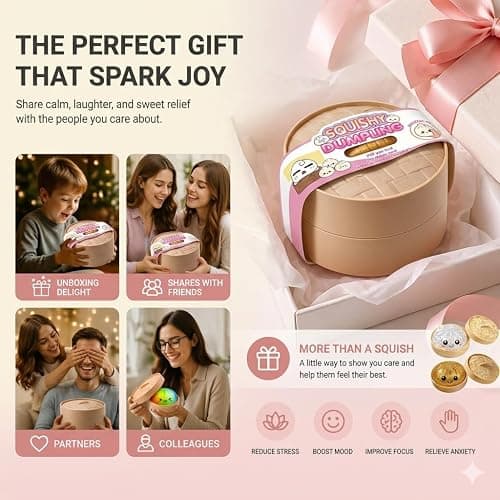 2026 New Dumpling Squishy Mystery Box - Surprise Dumpling Squishy, Rare Dumplings Bun Stress Relief Fidget Set, Random Colors (2 Pack) thumbnail 7