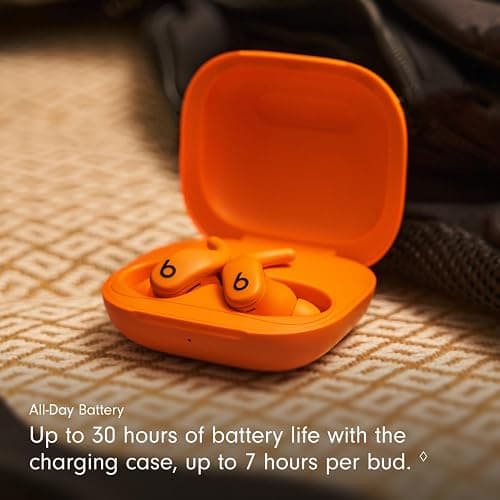 Beats Powerbeats Fit - Wireless Noise Cancelling Workout Earbuds with Secure-Fit Wingtips, Up to 30-Hour Battery Life, Sweat & Water Resistant, Apple & Android Compatible - Spark Orange thumbnail 6