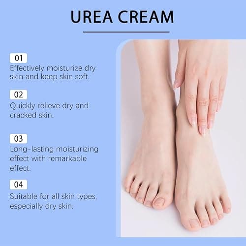 Intensive 60% Urea Cream for Cracked Heels & Dry Skin – Deep Moisturizing Foot & Hand Treatment – Softens Calluses on Feet, Knees & Hands – Ultra-Hydrating Formula for Smooth, Nourished Skin thumbnail 6