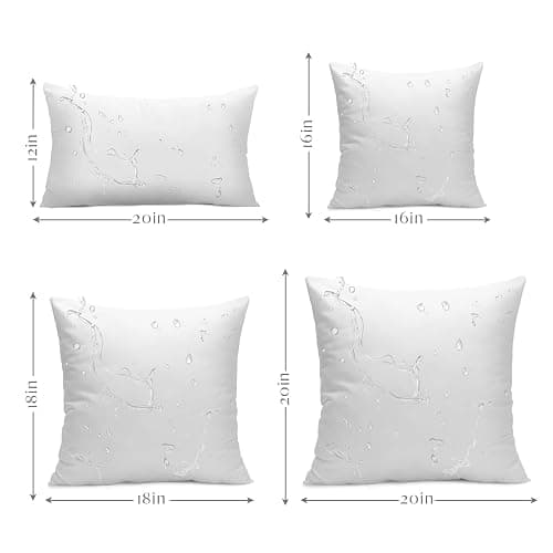 Ashler 20 x 20 Outdoor Pillows, Waterproof Inserts Set of 2 Throw Pillow Inserts, Hypoallergenic Stuffer Sham Square Pillow Insert for Patio, Bench, Garden, Indoor Outdoor Decorative thumbnail 3