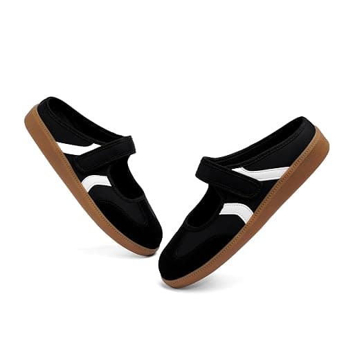 Mary Jane Sneakers for Women Slip on Mules Walking Flats Fashion Sneakers | Round Toe, Hook and Loop, Slingback, Lightweight Footwear, Women Fashion Shoes for Walking, Travel, Daily Wear thumbnail 5