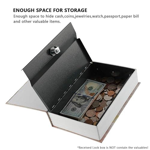 KYODOLED Book Safe with Key Lock,Dictionary Diversion Secret Safe Box,Money Hidden Lock Box,9.5" x 6.1" x 2 .2" Paris Large thumbnail 4
