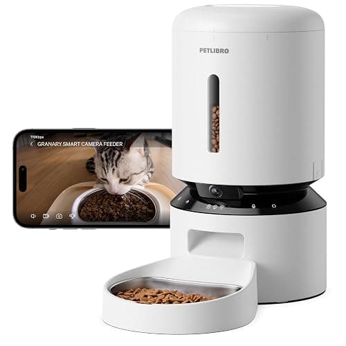 PETLIBRO Automatic Cat Feeder with Camera, 1080P HD & Night Vision, 5GHz/2.4GHz WiFi & Cam Smart Pet Feeder with App Control, 2-Way Audio, Motion Alerts for Cats & Dogs, Stainless Steel Single Tray - Image 1