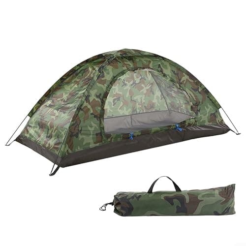 Tente de camping ultra légère pour 1 à 2 personnes, camouflage et résistante à l'eau - Image 1