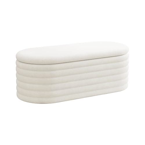 FAVSH 40 inch Upholstered Storage Ottoman Bench,Ready to go,Beige | Chenille Fabric Storage Ottoman, End of Bed Stool,Large Bench Hidden Storage,No Assembly,for Living Room, Bedroom, Apartment thumbnail 6