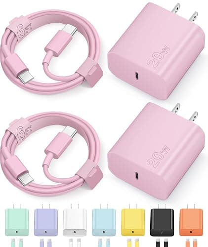 Novobit iPhone Charger, Fast Charging USB Type C ,Charge Block for iPhone 16,16 Plus, 16 Pro Max, 15, 15 Pro Max, iPad Pro/AirPods , Pink - Image 1