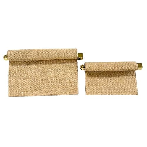 louceko Evening Bag Clutch Purse for Women Formal Wedding Party | Vegan PU leather, designer rolled magnetic closure & metal rod decoration, removable chain for shoulder or crossbody wear thumbnail 2