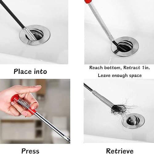 76 Inch Drain Snake with Flexible Grabber Claw - Flexible Grabber Tool for Hair Clogs, Plumbing Auger for Sink, Tub, and Pipe Clog Remover thumbnail 4
