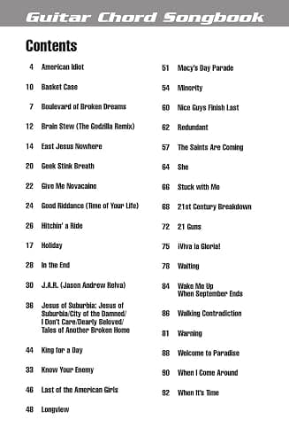 Green Day - Guitar Chord Songbook thumbnail 3