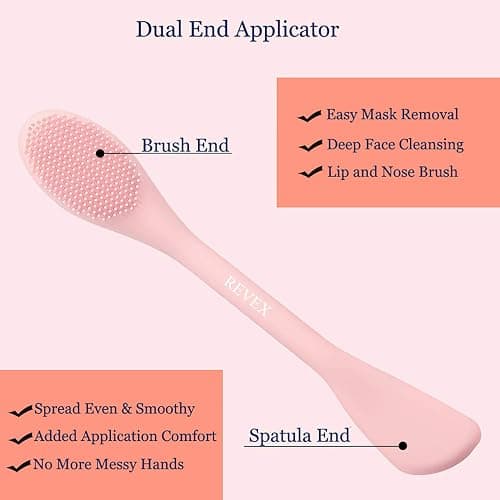 REVEX Pore Cleaning Brush,Face Scrubber,Exfoliating Pore Scrubber,2Pcs Silicone Face Mask Applicator,Mask Applicator Tool for Facial Mud,Face Brush for Women Men.(Pink+PurPle) thumbnail 3
