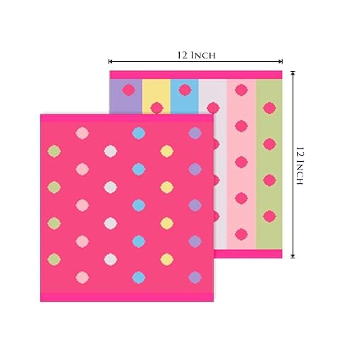 ORIGINAL KIDS Wash Cloth - Bath Time Sugar and Spice Set of 12 Washcloths - 100% Cotton Jacquard Super Soft Colorful Absorbent Quick Dry Easy Care Face Towel Face Cloth Gift - 12x12 - Pink Multicolor thumbnail 2